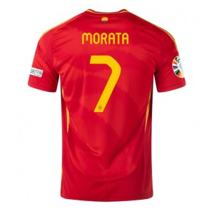 Fotbalové Dres Španělsko Alvaro Morata #7 Domácí Oblečení ME 2024 Krátký Rukáv